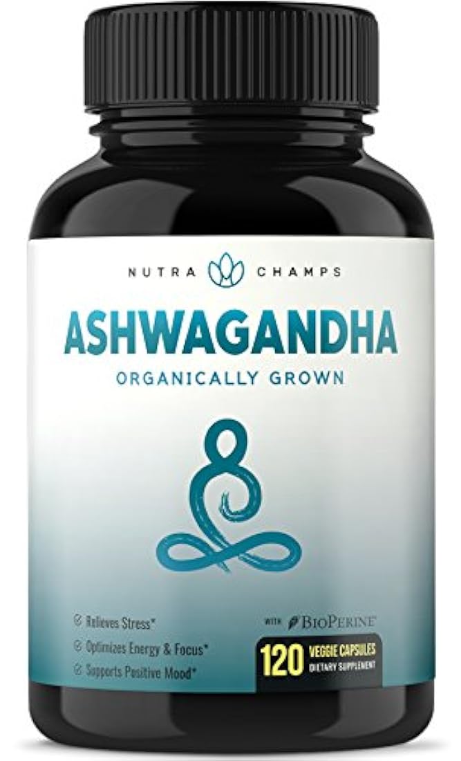 Ashwagandha orgánico 1200 mg 120 cápsulas veganas con biop