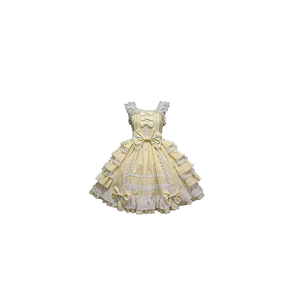 Vestido Lolita de niña sin mangas con ondas y flores talla S