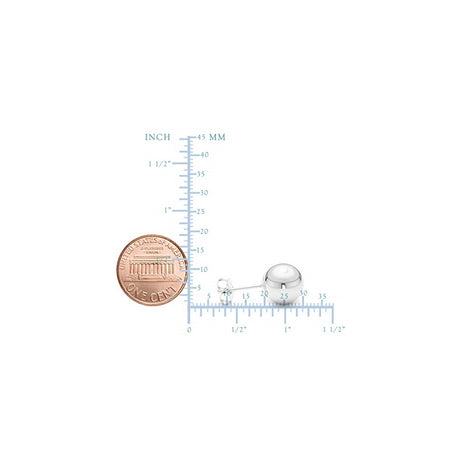 Aretes de bola de oro blanco de 14 quilates para mujeres