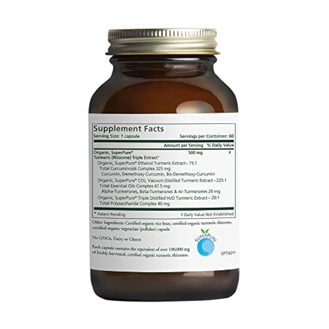 Pure Synergy USDA Extracto de cúrcuma orgánico superpuro