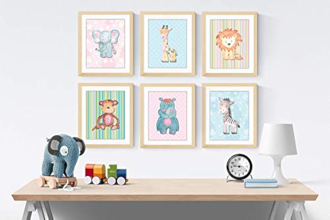 Decoración de la pared del cuarto de niños juego de 6  8x10