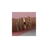Pulseras y tobilleras Juego de 4 pulseras de cadena de plata