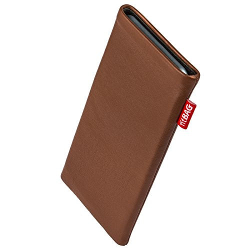 fitBAG Beat Brown - Funda personalizada para Samsung Galaxy S22 Ultra | Fabricada en Alemania | Funda de piel de napa fina con forro de microfibra para limpieza de pantallas