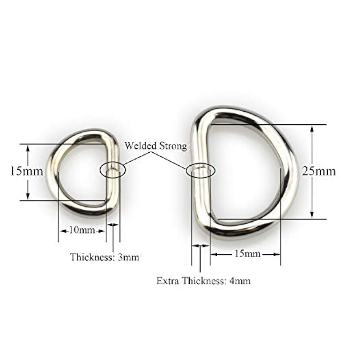 HAO PRO - Anillos de metal extra grueso soldado fuerte