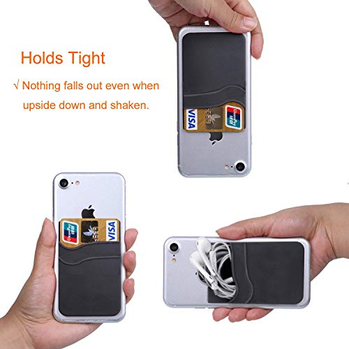 Tarjetero para la parte posterior del teléfono, adhesivo de identificación, funda de silicona, bolsillo para todos los teléfonos inteligentes