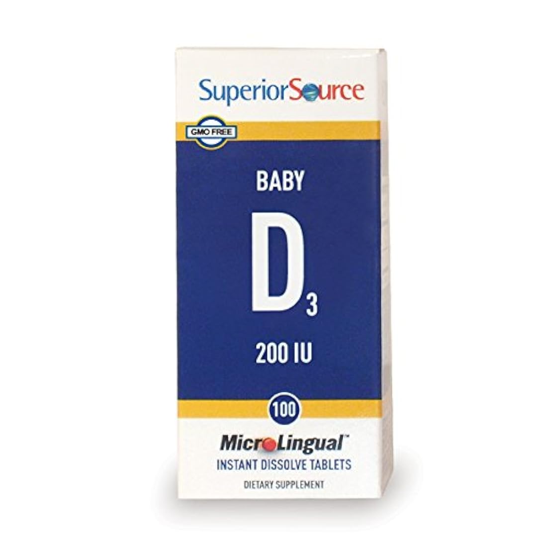 Suplementos nutricionales de Fórmula Infantil para Bebé D Superior Source, 200 UI, 100 unidades