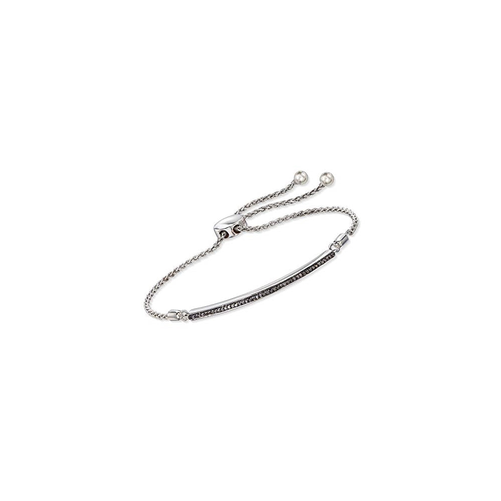 Pulseras y tobilleras de bolo con barra de diamantes negros
