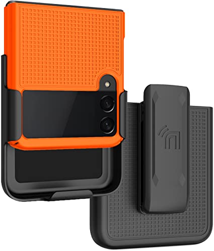 Funda con clip para Galaxy Z Flip 3 5G textura de rejilla