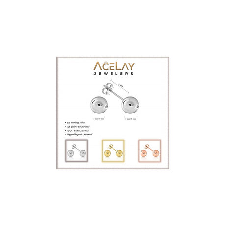 Aretes tipo dormilona de plata esterlina para mujeres