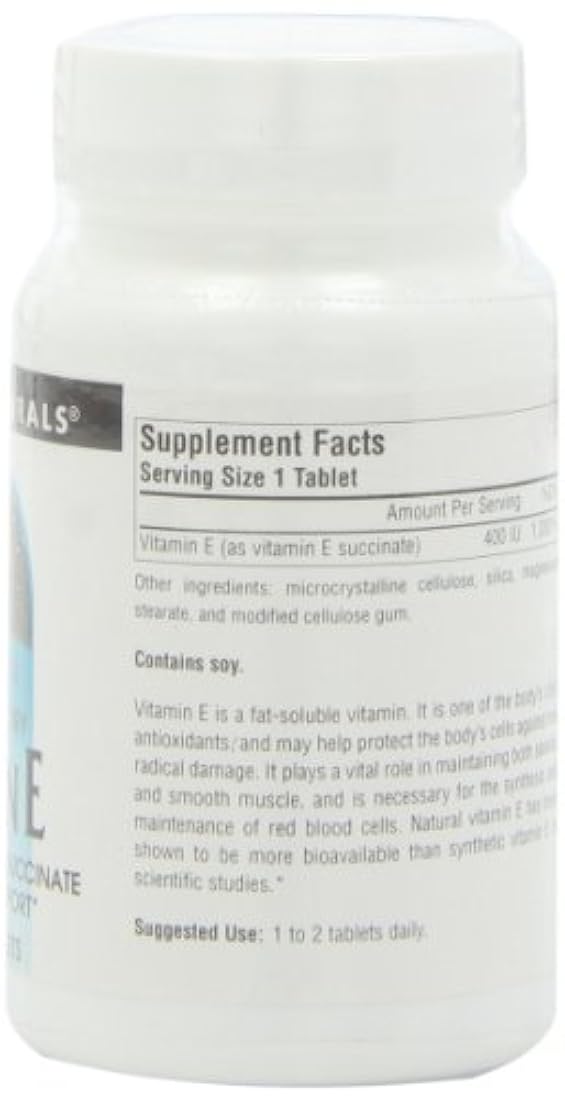 Source Naturals Vitamina E, 400 iu, antioxidante soluble en grasa, 50 tabletas