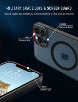 MGNAOOI - Funda magnética para iPhone 12 Pro Max, anticaídas de calidad militar comprobada, compatible con MagSafe, parte trasera translúcida mate con teclas de aleación de aluminio, antihuellas, antiarañazos, 6.7&nbsp;pulgadas, color negro