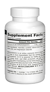 Fuente Naturals Methylcobalamin, Vitamina B-12 Cherry Flavored Sublingual, 240 Count
