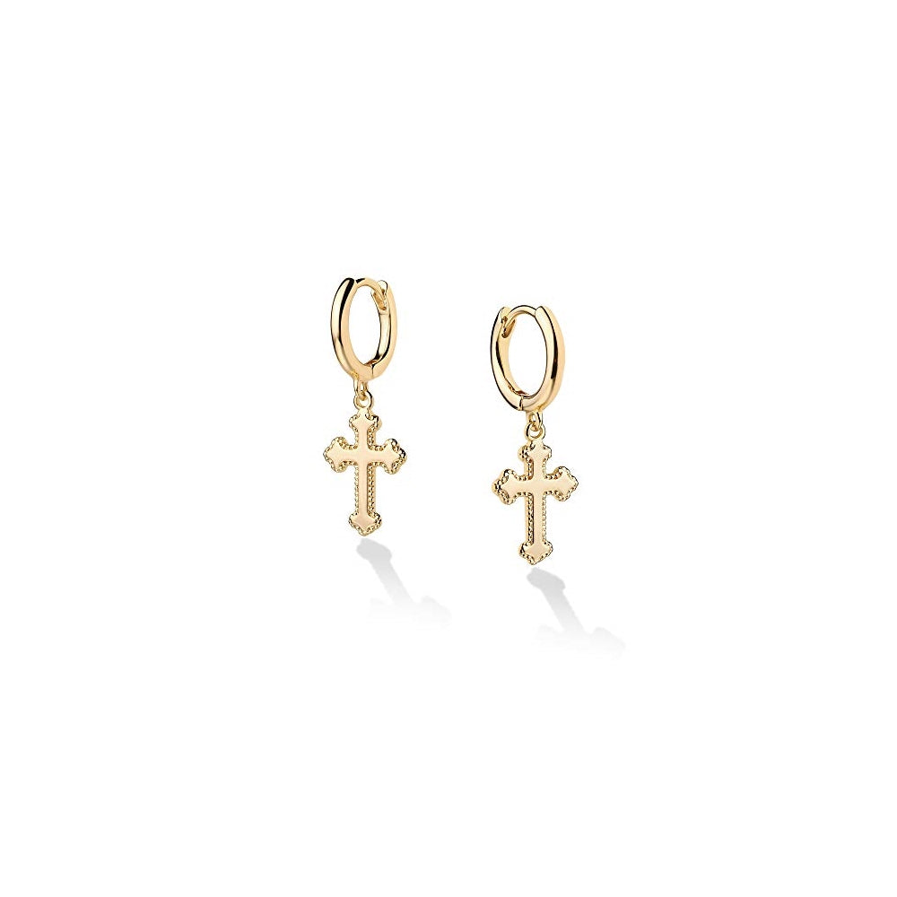 Aretes colgantes de aro contra el mal para mujer