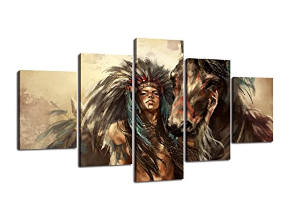 Yatsen Bridge Wolf - Pintura india americana (5 piezas)