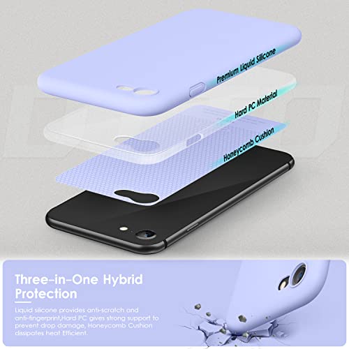DTTOCASE - Funda para iPhone SE 2022/2020, iPhone 8, iPhone 7, funda de silicona líquida para iPhone SE 8 7 de 4.7 pulgadas, colorida y suave funda protectora para niñas y mujeres, color morado clavo