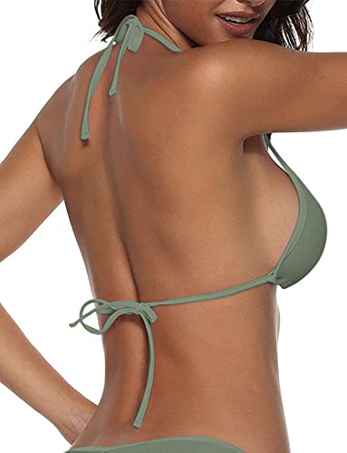 Suvimuga Top de bikini triangular para mujer