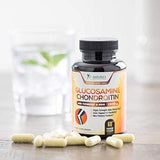 Glucosamina con suplemento de condroitina cúrcuma MSM, triple fuerza estandarizada 1500 mg con boswellia y bromelina, fabricado en Estados Unidos, para un apoyo y comodidad saludables en las articulaciones, 60 cápsulas
