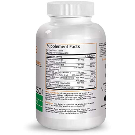 Bronson Labs: Super Vitamina B Complex (Vitamina B2, B3, B6, B9 – Ácido Fólico, B12), 1