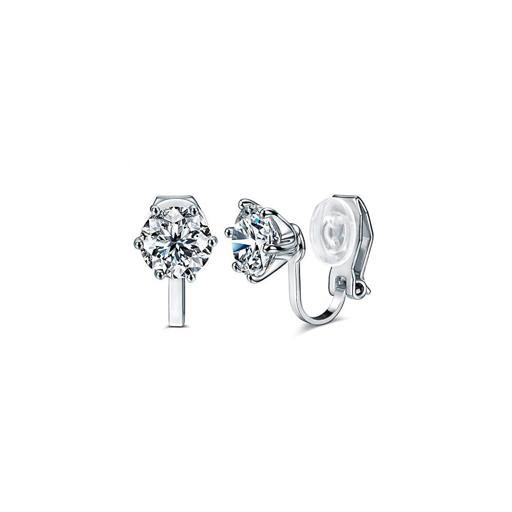 Pendientes de clip  redondo de 0.295 in Gris