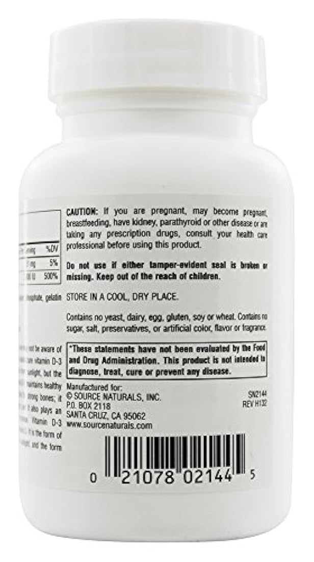 Source Naturals, Vitamina D 2000 IU Cápsulas – 100 