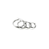 Aretes de argollas de acero inoxidable para mujer