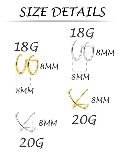 Aretes  de acero inoxidable sin perforaciones para mujeres