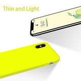 OTOFLY Funda de goma de gel de silicona líquida a prueba de golpes para iPhone Xs/iPhone X, antiarañazos y huellas dactilares, compatible con iPhone X/iPhone X, (amarillo fluorescente)