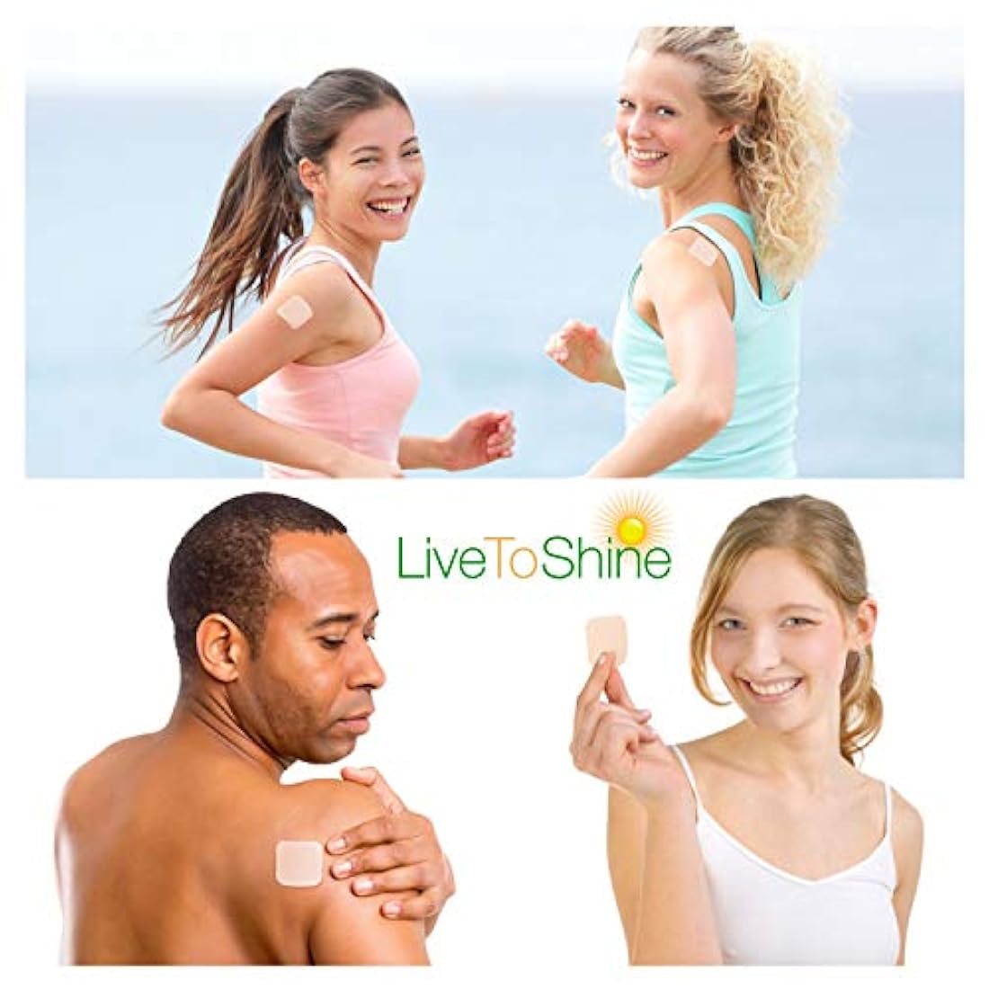 Parche complejo B-12 y B, ingredientes naturales para energía, alerta y bienestar, fabricado en Estados Unidos por Live To Shine