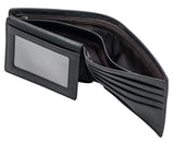 Billetera para hombre con cremallera y de piel auténtica