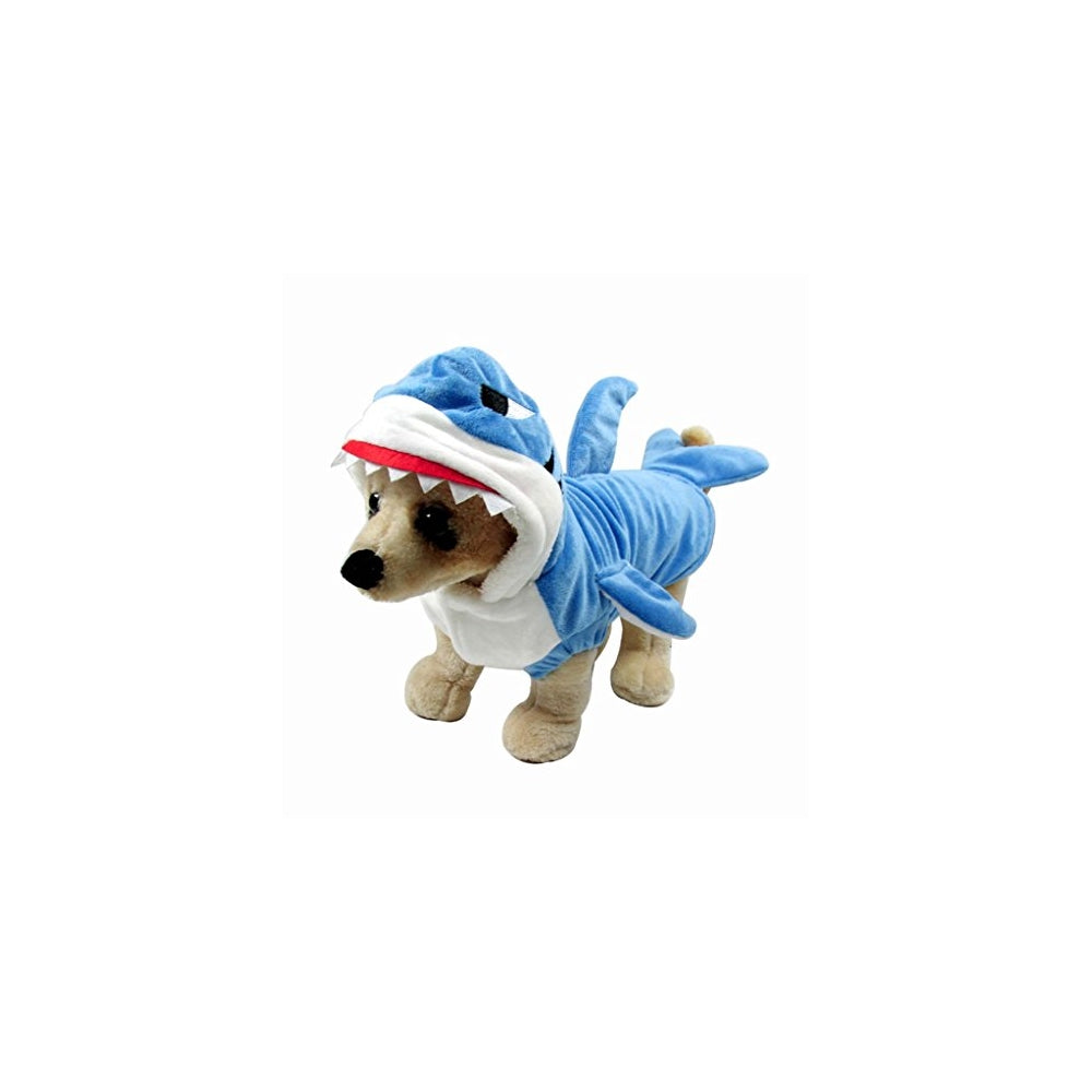 Disfraces de tiburón para perro azul talla S