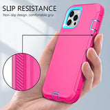Funda para iPhone 13 Pro Max con 2 protectores de pantalla, protección contra caídas de grado militar, resistente a prueba de golpes, funda protectora para iPhone 13 Pro Max de 6.7 pulgadas (rosa azul)