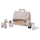 peluche con 4 animales de peluche, color gris y blanco