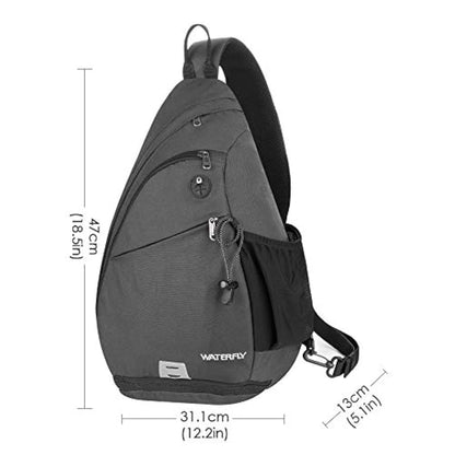 Morral cruzado, color Gris oscuro, WATERFLY