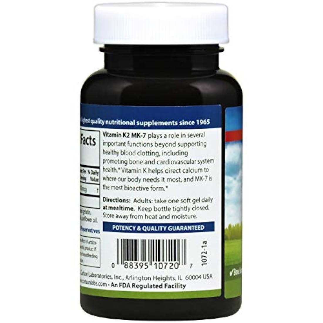 Vitamina K2 como MK-7 90 mcg, soporte óseo