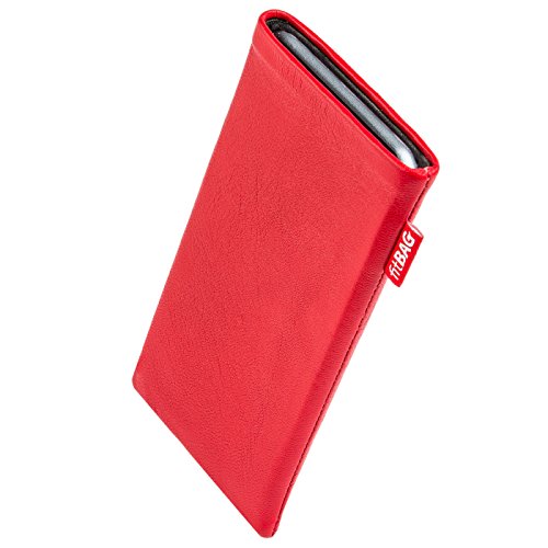 fitBAG Beat Red - Funda a medida para Samsung Galaxy S22 Ultra | Fabricada en Alemania | Funda de piel fina de napa con forro de microfibra para limpieza de pantallas