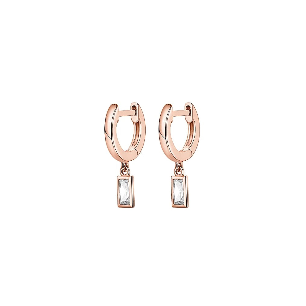 Aretes colgantes de plata chapados en oro de 14 quilates