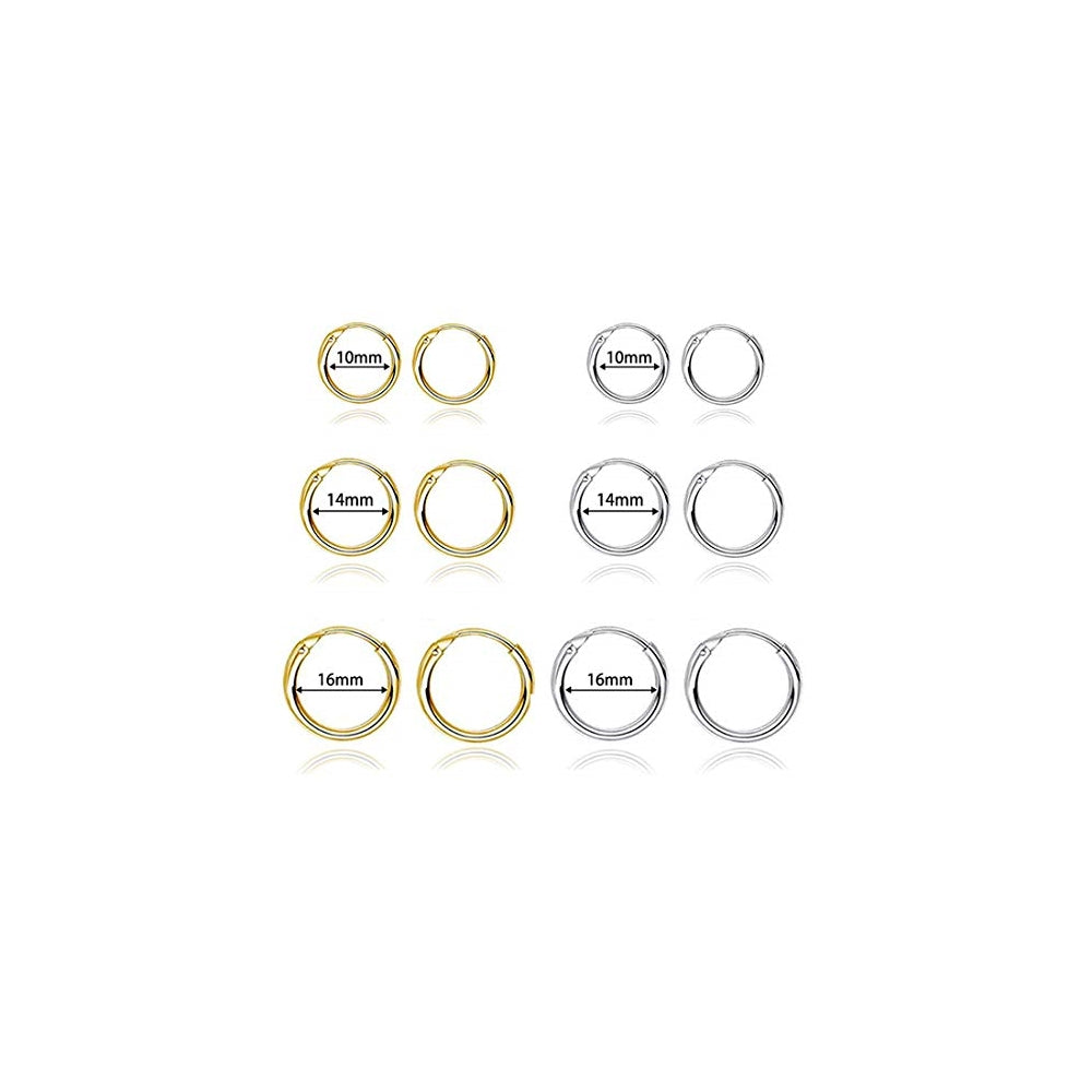 Aretes de acero inoxidable hipoalergénicos para mujer