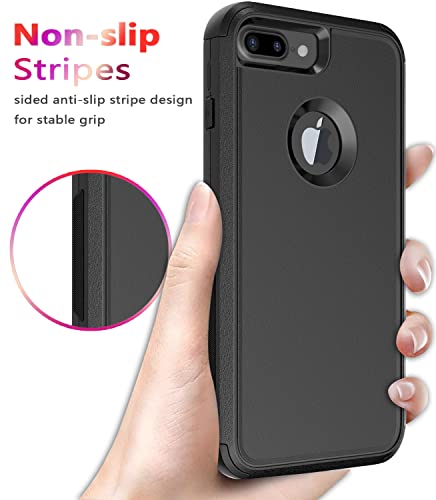 Diverbox Funda para iPhone 8 Plus, iPhone 7 Plus [A prueba de golpes] [A prueba de gotas] [A prueba de polvo], funda de protección resistente para Apple iPhone 8 Plus y 7 Plus (negro)