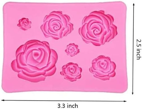 Moldes de Silicona para Pasteles Rose Flowers, 2 Piezas, Fondant