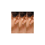 Aretes de plata de aro 3 pares para mujer