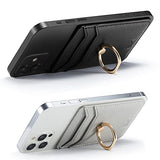 Tarjetero RFID para teléfono celular, tarjetero adhesivo de crédito para la parte posterior del teléfono para la mayoría de teléfonos inteligentes (gris)