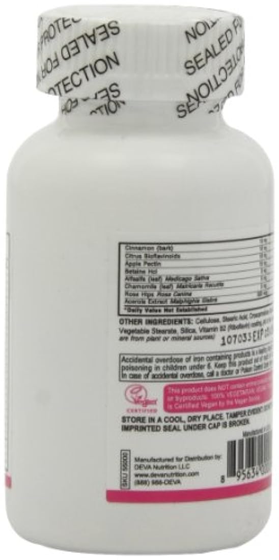Deva Vegan Vitamins Multivitaminas prenatales, botella de 90 tabletas recubiertas