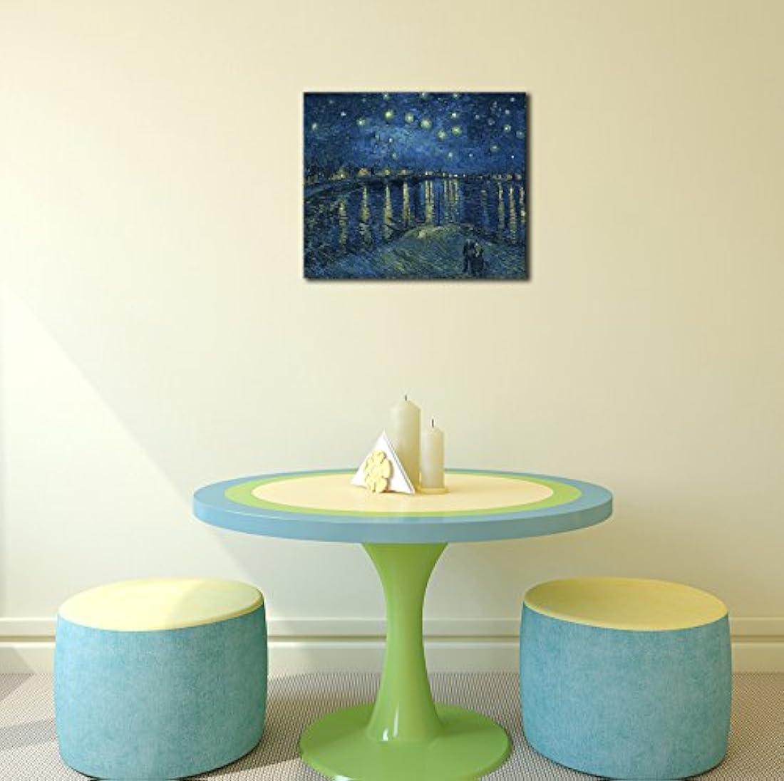 Wieco Art – Pinturas al óleo de Noche estrellada