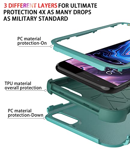 Diverbox Funda para iPhone 8 Plus, iPhone 7 Plus [a prueba de golpes] [a prueba de gotas] [a prueba de polvo], funda protectora resistente para Apple iPhone 8 Plus y 7 Plus (verde azulado)