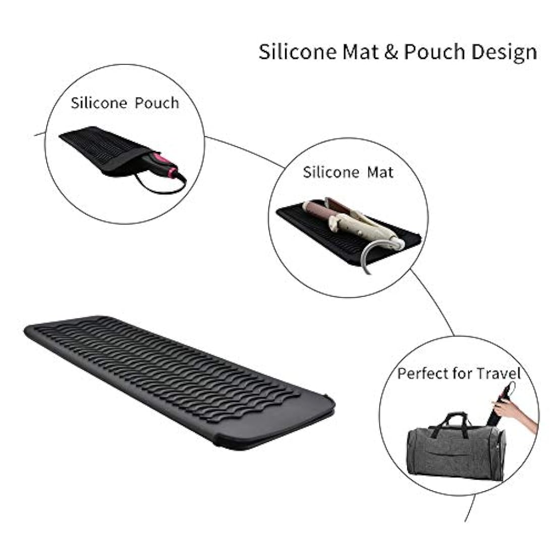 Bolsa de silicona resistente al calor para alisador de pelo