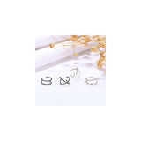 Aretes de plata para orejas simples  sin perforación