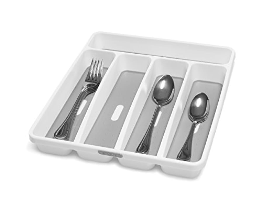 Madesmart Classic - Bandeja para cubiertos (tamaño pequeño), color blanco