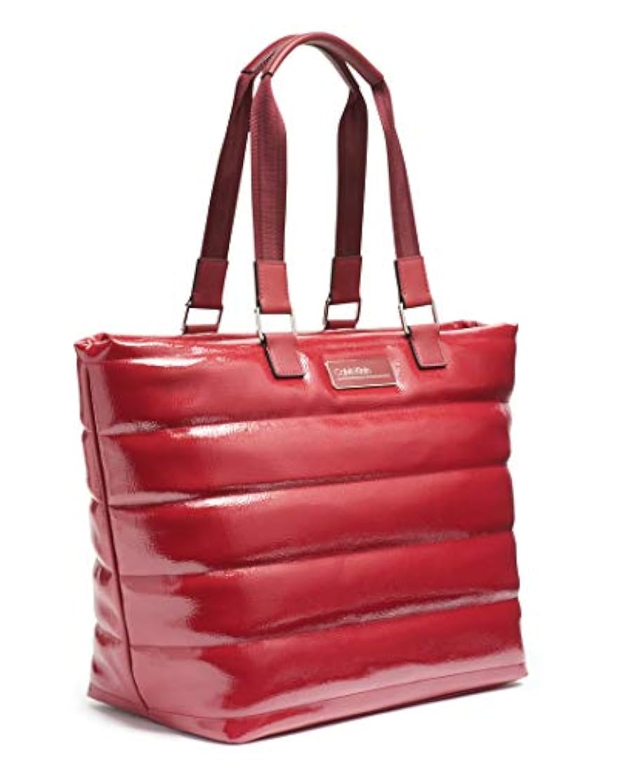 Bolso de nailon de piel sintética rojo, Calvin Klein