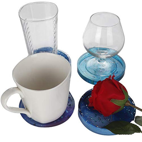 4 moldes grandes de silicona para posavasos redondos