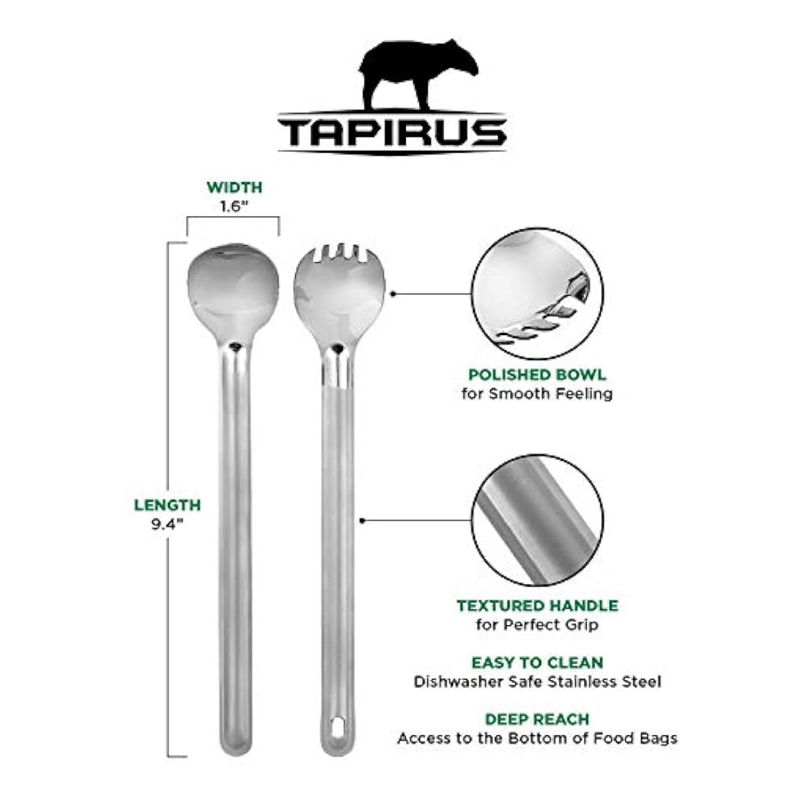 Tapirus - Juego de cucharas ideal para senderismo camping